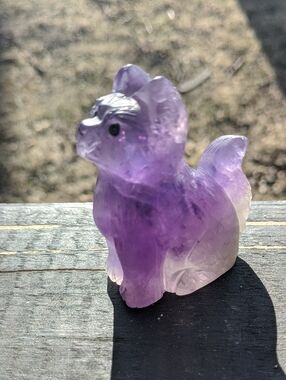Amethyst Cat Artisan Carving